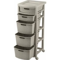 Cajonero rattan 5 cajones Taupe