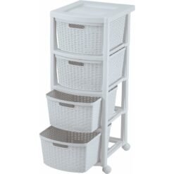 Cajonero rattan 4n blanco